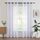 Woaboy Voile Gardinen Vorhänge Transparent Wohnzimmer mit Ösen Stores Gardinen Schlafzimmer Ösenvorhang Scheibengardine Schlaufengardinen Modern 2er Set 140x235cm (B x H) Weiß