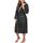 normani Damen Baumwoll Bademantel mit Kapuze in Geschenk-Box - weiche Premium Qualität - Öko Tex 100 Farbe Schwarz/Grau Größe XS