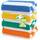 Utopia Towels - Große Strandtücher Cabana-Streifen (76 x 152 cm) - 100% gesponnene Baumwolle, weich und saugfähige Handtücher (4er-Pack, Blau, Gelb, Grün und Orange)