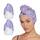 Turbie Twist Mikrofaser-Haarhandtuch für Damen und Herren, 2 Stück, Zubehör für das Badezimmer, schnell trocknender Haarturban zum Trocknen von gelocktem, langem und dickem Haar (Purple Signature)
