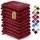 NatureMark 10x Waschhandschuhe aus Frottee 100% Baumwolle – Weich und Robust, Ideal für die tägliche Pflege und Gäste – Bordeaux Rot, 15x21 cm
