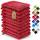 NatureMark 10x Waschhandschuhe aus Frottee 100% Baumwolle – Weich und Robust, Ideal für die tägliche Pflege und Gäste – Rot, 15x21 cm