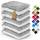 NatureMark 10x Waschhandschuhe aus Frottee 100% Baumwolle – Weich und Robust, Ideal für die tägliche Pflege und Gäste – Silber/Weiss, 15x21 cm