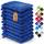 NatureMark 10x Waschhandschuhe aus Frottee 100% Baumwolle – Weich und Robust, Ideal für die tägliche Pflege und Gäste – Royal Blau, 15x21 cm