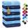 NatureMark 8 Handtücher Set - 100% Baumwolle - Saugfähige und langlebige Handtücher, Größe 50×100 cm, Hellblau/Navy
