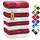 NatureMark 8 Handtücher Set - 100% Baumwolle - Saugfähige und langlebige Handtücher, Größe 50×100 cm, Weiss/Bordeaux