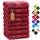 NatureMark 8 Handtücher Set - 100% Baumwolle - Saugfähige und langlebige Handtücher, Größe 50×100 cm, Bordeauxrot
