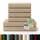 Blumtal Premium Frottier Handtücher Set 4 teilig 100% Baumwolle - Oeko-TEX zertifiziertes Badetuch 2X (70x140 cm) + Towel 4X (50x100 cm) - saugstarkes Frottiertücher Set - Handtücher Beige/Taupe