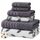 Amrapur Overseas Modern Threads Handtuch-Set, 6-teilig, gefärbt, Bio-Ranken, Jacquard/solide, ultraweich, 500 g/m², 100% gekämmte Baumwolle, Grau/Lavendel