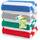 Utopia Towels - Große Strandtücher Cabana-Streifen (76 x 152 cm) - 100% gesponnene Baumwolle, weich und saugfähige Handtücher (4er-Pack, Blau, Grau, Rot und Grün)