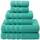 American Soft Linen, Handtuch-Set, 100% türkische Baumwolle, 6-teilig, saugfähig, langlebig, weich und flauschig, für Hotel- und Spa-Badetücher, 610 g/m², 2 Badetücher, Badwäsche-Set, türkisblau