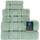 Qute Home 6-Piece Bath Towels Set, 100% Turkish Cotton Premium Quality Bathroom Towels, Soft and Absorbent Turkish Towels, Set Includes 2 Bath Towels, 2 Hand Towels and 2 Washcloths (Green)