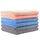 JML Mikrofaser-Handtücher, Badetuch-Set (68,6 x 139,7 cm) – extra groß, weich, saugfähig, schnell trocknend, Badetuch für Dusche, Schwimmen, Fitness, Sport, Yoga, Pfirsich/Grau/Blau, 6 Stück