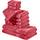 REDBEST Frottier-Set 10-TLG. Chicago rot Größe - Handtuch, Duschtuch, Gästetuch, Waschhandschuh - saugstark, strapazierfähig, ideal für Reisen, Sport