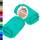 Lashuma Kinder Waschlappen 30x30 cm, London 2er Set in Meeres Türkis, Frottee Mini Handtuch für Baby und Kinder, Ideal für das Gesicht