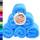 Lashuma 6er Waschlappen Frottee Blau - Capri, London kleines WC Handtuch Set 30x30 cm