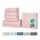Müskaan® 14er Bambus Handtuch Set Rosé, 50% Baumwolle & 50% Bambus, 450g/m² – 2X Duschtuch 70x140cm, 4X Handtuch 50x100cm & 8X Gästetuch 50x30cm – Öko-Tex, Handtuchset Blau, 60°C waschbar