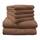Dyckhoff Handtuchset "Brillant", 2 Badetücher / Duschtücher 70 x 140 cm und 4 Handtücher 50 x 100 cm, 6-teilig, nuss