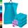 Lashuma 4X Gästetuch 30x50 cm, Handtuchset Blau - Aquamarin, Linz Handtücher klein