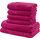 REDBEST Handtuchset, Frottierset New York 6-TLG. Fuchsia - leichte, weiche Qualität, saugstark, sehr strapazierfähig, 100% Baumwolle