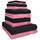 Betz 10-TLG. Handtuch-Set Premium 100% Baumwolle 2 Duschtücher 4 Handtücher 2 Gästetücher 2 Waschhandschuhe Farbe Altrosa & Schwarz