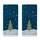SKL Home Handtuch-Set für Weihnachten/Winter, Schlichtes Baum, 2-teiliges Set für Bad/Küche und Geschenk, Blaugrün