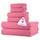 Casa Copenhagen, 6teiliges Designer Handtuch Geschenkset aus 100% ägyptischer Baumwolle –Rosa, 600 g/m² (2Badetücher, 2Handtücher, 2Waschhandschuhe) Geschenkbox für Damen & Herren