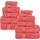 Superior Zero Twist Handtuch-Set, Baumwolle, 12-teilig, 4 Badetücher, 4 Handtücher, 4 Waschlappen/Gesichtstücher, schnell trocknend, für Zuhause, Dusche, Spa, luxuriös, weich, saugfähig, Koralle