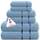 Casa Copenhagen, 6teiliges Designer Handtuch Geschenkset aus 100% ägyptischer Baumwolle -Nebelblau, 500 g/m² (2Badetücher, 2Handtücher, 2Waschhandschuhe) Geschenkbox für Damen & Herren
