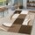 TT Home Wohnzimmer Teppich Moderner Kurzflor 3D Optik Geometrisches Wellen Design, Farbe: Braun 3, Größe:80x300 cm
