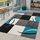 TT Home Wohnzimmer Teppich Moderner Kurzflor 3D Optik Geometrisches Wellen Design, Farbe:Türkis 2, Größe:200x290 cm