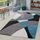 TT Home Wohnzimmer Teppich Moderner Kurzflor 3D Optik Geometrisches Wellen Design, Farbe:Türkis 3, Größe:120x170 cm