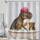 Duschvorhang mit lustigem Dinosaurier-Motiv, niedlich, Dino-Katze, Badevorhänge für Badezimmer, Kinder, Jungen, cool, einzigartig, skurril, wasserdichter Stoff, Badvorhang, Dekoration, 183 x 183 cm