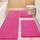 ACCUMTEK Upgrade Extra großes glänzendes rosa Badezimmerteppich-Set, 3-teilig, ultraweich, dick, saugfähig, rutschfest, Chenille, WC-Vorleger für Badezimmer, Schlafzimmer, Küche
