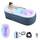 Tragbare Badewanne für Erwachsene mit Luftmassagematte, Whirlpool Badewanne mit romantischer LED-Beleuchtung, Kopfkissen/Rückenlehne/Armlehnen (inklusive Luftpumpe)