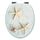 WOLTU Premium WC-Sitz Toilettensitz mit Absenkautomatik, MDF Holzkern, Softclose Scharnier, Desgin Décor Seestern Oval