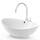 VILSTEIN® Keramik Waschbecken Oval [60CM] - Aufsatzwaschbecken Oval - Waschbecken Rund für Badezimmer & Gäste WC - Aufsatzwaschbecken Rund mit Überlauf - Handwaschbecken für Waschtisch - Bathroom Sink