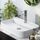 EMKE Waschbecken Aufsatzwaschbecken- Hängewaschbecken für Badezimmer & Gäste-WC - 60 × 40 × 11 cm Keramikwaschbecken Weiß