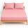 NIYS Luxury Bedding Spannbettlaken aus feinster 100 % ägyptischer Baumwolle, 25 cm, in 15 Farben (Rosa, Einzelbett + Kissenbezüge)