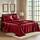 Pure Bedding Satin-Bettlaken, 4-teilig, Burgunderrot, Hotel-Luxus-Bettlaken, extra weiches 1800 Mikrofaser-Bettlaken-Set, knitterfrei, verblasst Nicht, Bettlaken, Kissenbezüge