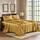 Satin-Set, Queen [4-teilig, Gold] Hotel-Luxus-Bettwäsche-Set, seidig, extra weich, 1800 Mikrofaser, knitterfrei, farbecht, schmutzabweisend, tiefes Spannbetttuch, Bettlaken, Kissenbezüge