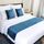 WYHQL Bettläufer Krone drucken heiße Strasssteine werfen Samtschal Quaste Dekor Mode Bettwäsche Schutz für Home Hotel Hochzeit Schlafzimmer (Color : Blue, Size : Pillowcase*1)