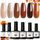 Modelones UV Nagellack Set Herbst Winter Kürbis Orange Nude Braun Glitter 6 Farbe Gel Nagellack Gel Nail Polish French Manicure Soak Off UV Nägel Gellack für Nail Art Nageldesign Kit