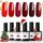 modelones UV Nagellack, Rot Glitzer 6 Farben Gel Nagellack Set, Soak Off Natur Gel Nail Polish Nageldesigns, UV-LED Lack, Gellack für Anfänger Nail Art Maniküre Salon