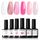 Modelones UV Nagellack Set, Weiß Rosa 6 Farben Nude Transparent Pink Soak off Gel Gellack mit Nail Art Liner Brush fur Nageldesign Selber Mache