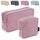 MAGEFY 2 Pcs Make up Taschen für Frauen, Kleine Kosmetiktaschen für Geldbeutel Cord Make up Pouch für Reisen Schule (Rosa)