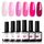 Modelones UV Nagellack, Rosa Dunkelrosa Nude 6 Farben Gellack UV Gel Nagellack Set LED Soak Off Gelnägel Nail Polish für Nail Art Nageldesign