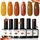 Modelones UV Nagellack 6 Farben Gelb Orange Braun Glitzer Gel Nagellack UV Nageldesign Sets Soak Off Gel Polish für Maniküre Nageldesign Herbst