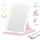 Auxmir Kosmetikspiegel mit Beleuchtung, Ultra Dünn Schminkspiegel mit 3 Lichtfarben, LED Spiegel mit Beleuchtung, USB Wiederaufladbar Tischspiegel Reisespiegel für Schminktisch, Reise, Rosa