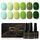 Shining She UV Nagellack Grün, 6 Farben Frühling Grün Serie Gellack Hellgrün Gel Nagellack Soak Off UV Gel Nail Polish Nail Art Salon Für Starter Nail Art Salon DIY Home, 8ML